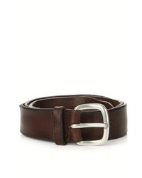 Orciani - Accessoires ,Bruin ,Leer Leren Riem Met Zilveren Gesp - Lyst