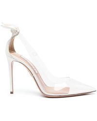 Aquazzura - Elegante weiße plexi pumpen absätze,beige elegante teiloffene high heels - Lyst