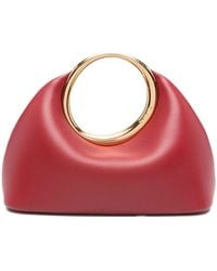 Jacquemus - Rode Leren Gegraveerde Ring Handvat Tas - Lyst