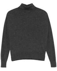 Peserico - Truien & Vesten ,Grijs ,Wol Stijlvolle Gebreide Top - Lyst