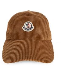 Moncler - Accessoires ,Bruin ,Katoen Corduroy Baseball Cap - Lyst