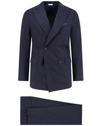 Boglioli - Kostuums ,Blauw ,Katoen Double-Breasted Suit - Lyst