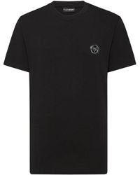 Philipp Plein - Baumwoll t-shirt mit kunststoff plakette - Lyst