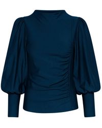 Gestuz - Overhemden ,Blauw ,Rifa Gz Pofblouse - Lyst