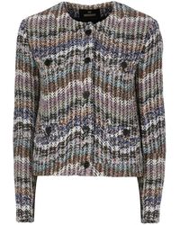 Missoni - Jassen ,Veelkleurig ,Wol Tweed Jas Met Lurex Wol - Lyst