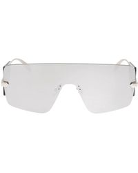 McQueen - Accessoires ,Grijs ,Zilveren Shield Zonnebril - Lyst
