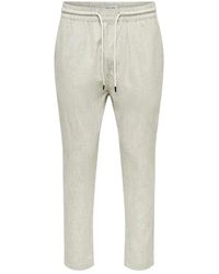 Only & Sons - Pantaloni a righe linus crop uomo - Lyst