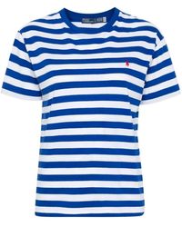 Ralph Lauren - Camisetas y polos crewneck azules con pony bordado - Lyst