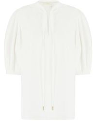 Chloé - Overhemden ,Katoen Tuniekblouse Met Strikdetail - Lyst