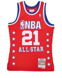 Mitchell & Ness - Fitness ,Rood ,Polyester Nba Swingman Jersey Tim Duncan - Lyst