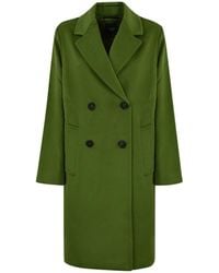 Weekend by Maxmara - Groene Wollen Double-Breasted Jas - Lyst