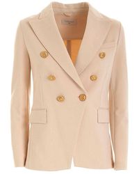 Circolo 1901 Double-breasted Fleece Jacket - Naturel