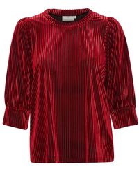 Kaffe - Overhemden ,Rood ,Polyester Kacaca Blouse - Lyst