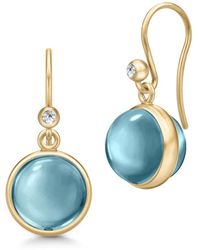 Julie Sandlau - Ijsblauwe Cabochon Oorbellen - Lyst