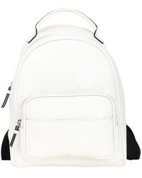 Armani Exchange - Weißer rucksack mit geprägtem logo - Lyst