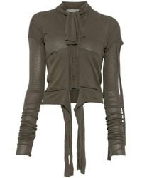 OTTOLINGER - Truien & Vesten ,Groen ,Groene Trui Met Knoopsluiting - Lyst
