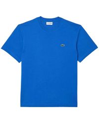Lacoste - Klassisches baumwoll-jersey t-shirt (blau) - Lyst