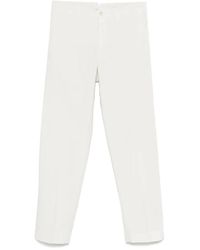 Incotex - Broeken ,Wit ,Witte Broek, Verborgen Sluiting, Riemlussen - Lyst