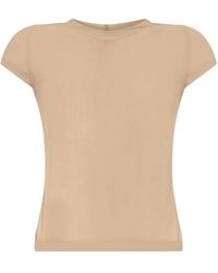 Rick Owens - T-Shirt Met Ronde Hals En Korte, Transparante Mouwen - Lyst