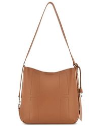 Hogan - Braune leder-tasche mit pochette,braune leder umhängetasche mit abnehmbarer tasche,braune leder hobo tasche mit charme - Lyst