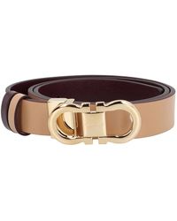 Ferragamo - Accessoires ,Bruin ,Leer Gancini Reversible Leren Riem - Lyst