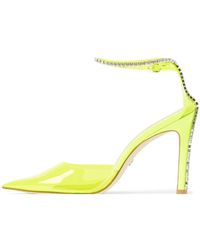 Stuart Weitzman - Schoenen ,Geel ,Leer Neon Gele Kristallen Ketting Pumps - Lyst