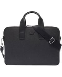 Lacoste - Tassen ,Zwart ,Leer Chantaco Sacoche Ordinateur - Lyst