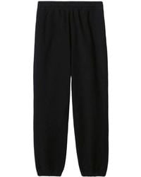 Burberry - Broeken ,Zwart ,Katoen Trainingsbroeken Van Jerseyfleece Met Ruitprint - Lyst
