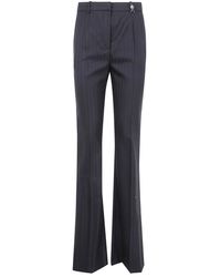Versace - Broeken ,Zwart ,Wol Wollen Pinstripe Broek - Lyst