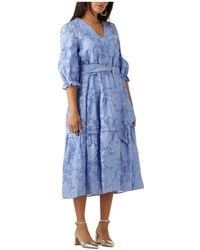 SELECTED - Blaues Midi-Kleid Für Sonnige Tage - Lyst