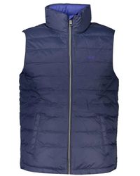 La Martina - Jassen ,Blauw ,Geborduurd Blauw Mouwloos Jack - Lyst