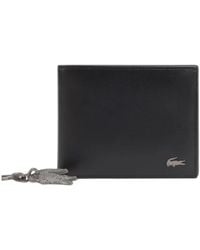 Lacoste - Accessoires ,Zwart ,Leer Billfold En Sleutelhanger Cadeauset - Lyst