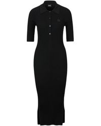 HUGO - Kleedjes ,Zwart ,Veelzijdige Jurk Met Knoopsluiting En Dubbel Monogram Model Formica - Lyst