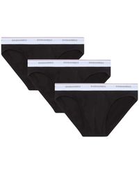 DSquared² - Ondergoed ,Zwart ,Katoen 3-Pack Katoen Stretch Briefs - Lyst