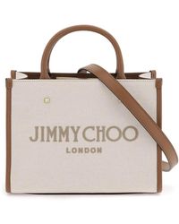 Jimmy Choo - Kleine avenue tote tasche mit nieten und besticktem logo - Lyst