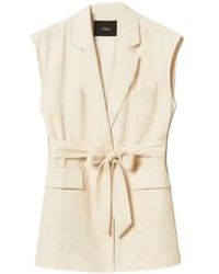 Twinset - Jassen ,Katoen Mouwenloze Jas Met Print En Riem - Lyst
