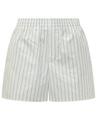 Ami Paris - Korte Broeken ,Wit ,Katoen Elastische Shorts - Lyst