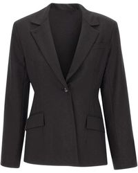 Birgitte Herskind - Jassen ,Zwart ,Leer Shelia Fitted Blazer - Lyst