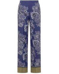 Etro - Elegant Silk Trousers - Lyst