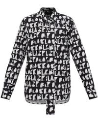 Comme des Garçons - Overhemden ,Zwart ,Katoen Monogram Shirt - Lyst