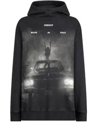 Dondup - Hoodies & Sweatvesten ,Zwart ,Katoen Oversized Hoodie - Lyst