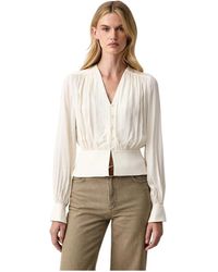 Twinset - Overhemden ,Polyester Crêpe De Chine Blouse Met Plooien - Lyst