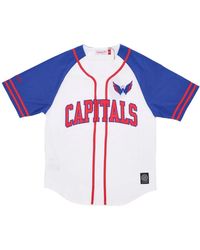 Mitchell & Ness - Fitness ,Veelkleurig ,Katoen Nhl Oefendag Knoopsluiting Jersey - Lyst