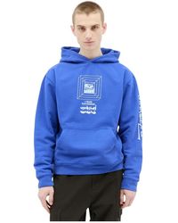 Brain Dead - Hoodies & Sweatvesten ,Blauw ,Katoen Electronique Hooded Sweatshirt - Lyst