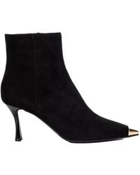 Baldinini - Schwarze stiefeletten mit absatz aus wildleder - Lyst