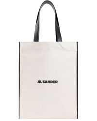 Jil Sander - Neutrale tote bag shopper - Lyst