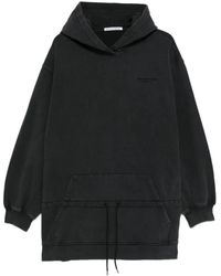Alexander Wang - Hoodies & Sweatvesten ,Zwart ,Katoen Hoodie Jurk Met Verlaagde Taille - Lyst