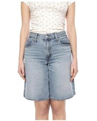 Levi's - Korte Broeken ,Blauw ,Katoen Baggy Dad Jort - Lyst
