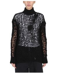 Ann Demeulemeester - Truien & Vesten ,Zwart ,Wol Leontine Gebreide Trui - Lyst