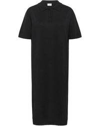 Saint Tropez - Zwarte Polo Jurk Met Korte Mouwen - Lyst